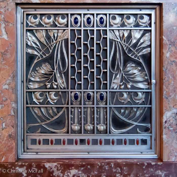art nouveau metal grillwork from Municipal House in Prague